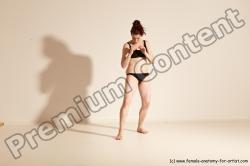 Underwear Martial art Woman White Moving poses Average long brown Dynamic poses Academic